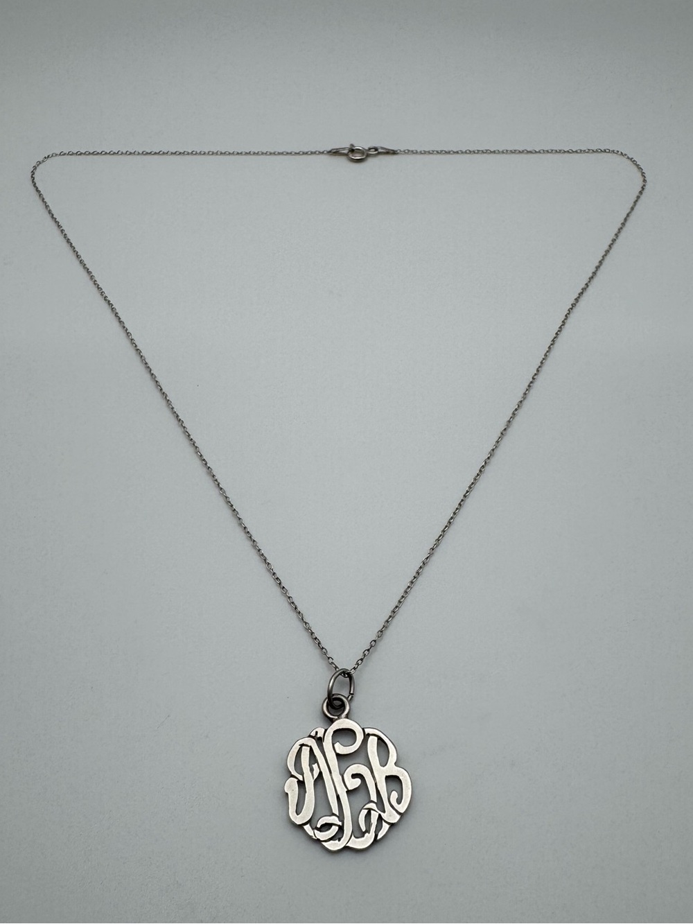 Sterling Silver 925 Monogrammed Pendant Necklace AGB
